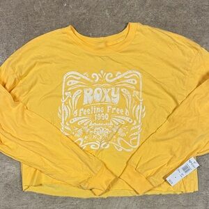 Roxy Golden Long Sleeve Tee with White Print